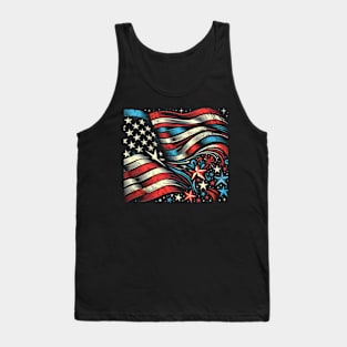 Stars and Stripes Art Design Tank Top